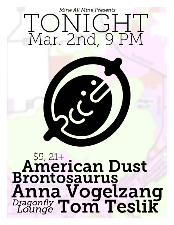 3-2-2013 - Brontosaurus, Tom Teslik, Anna Vogelzang, American Dust